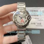 Swiss quartz movement replica TW Cartier Ballon Bleu stainless steel 33mm 